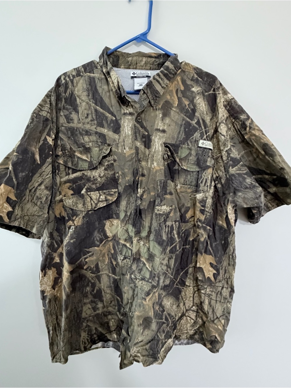 Columbia Men's Short Sleeve Camo Button-Down Shirt - Brown/Green/Black